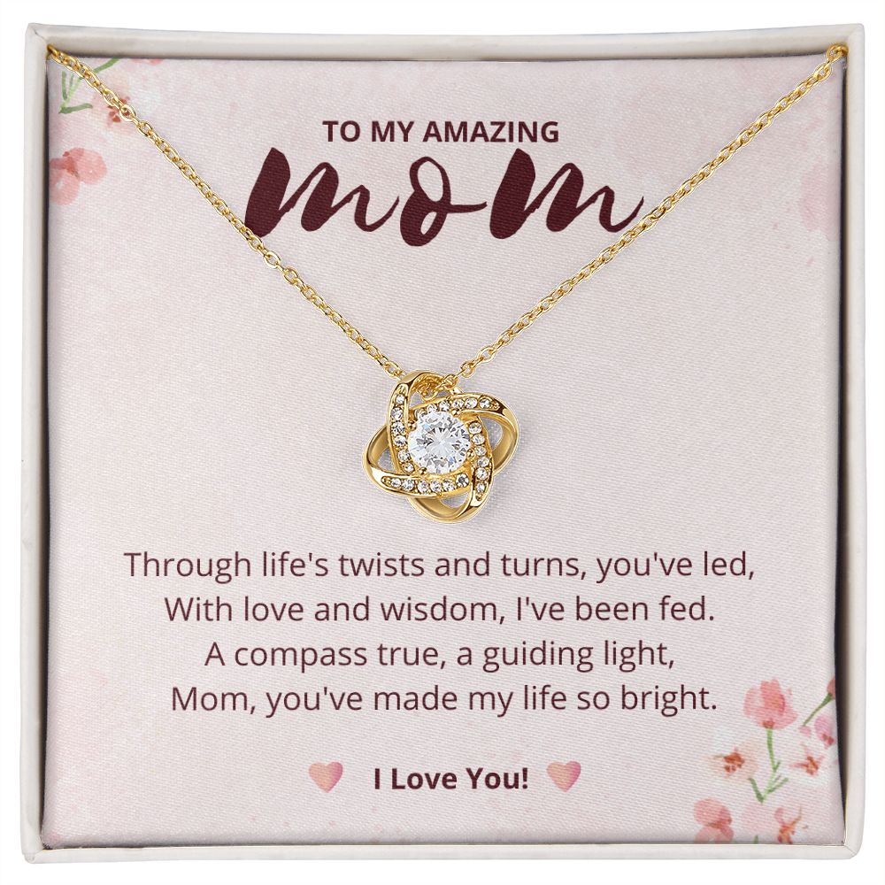 To My Mom, Mothers Day Gift, Love Knot Jewelry Necklace Gift for