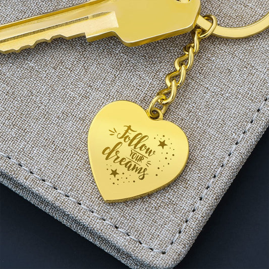 Follow Your Dreams Heart Keychain - Amour Pendants