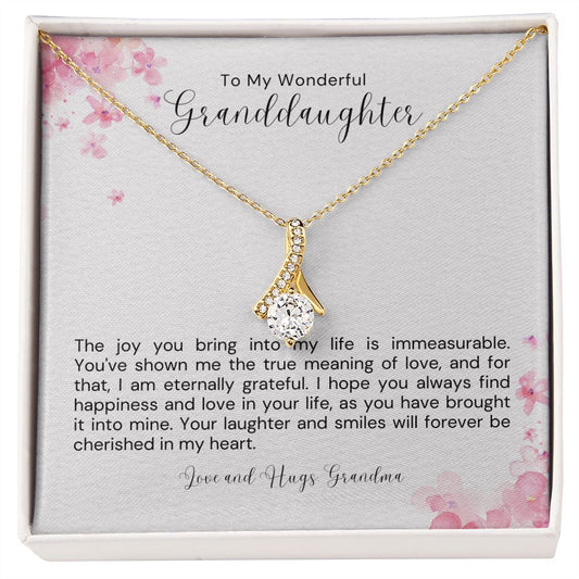 The Joy of a Granddaughter's Love - Petite Ribbon Necklace - Amour Pendants