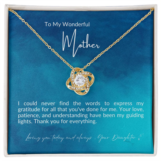 To My Mother Who Made Me Who I Am Love Knot Necklace - Amour Pendants