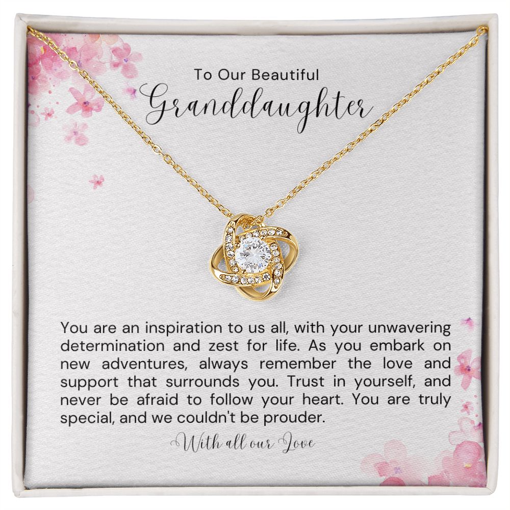 To Our Granddaughter, Our Inspiration - Love Knot Necklace - Amour Pendants