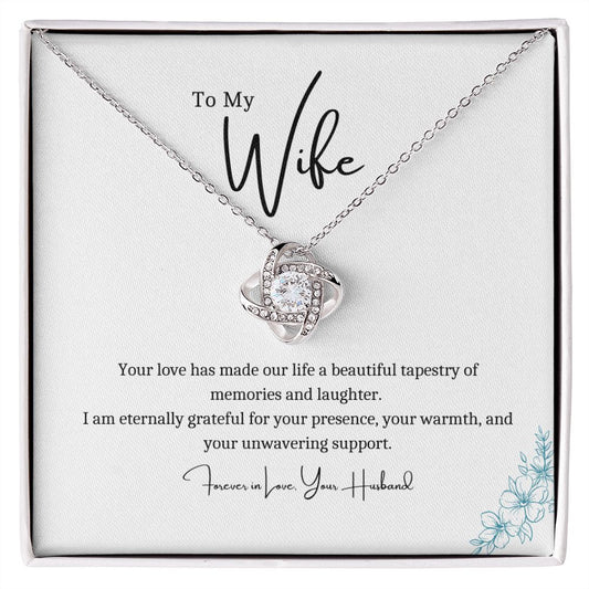 To My Wife, Life's Tapestry Love Knot Necklace - Amour Pendants