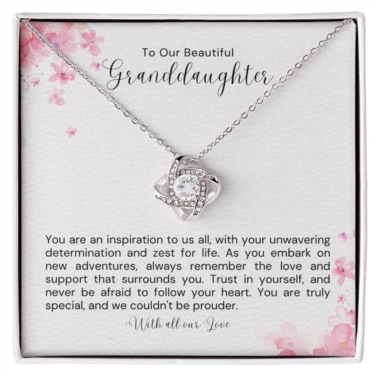 To Our Granddaughter, Our Inspiration - Love Knot Necklace - Amour Pendants