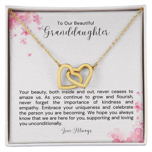 To Our Beautiful Granddaughter - Hearts Necklace - Amour Pendants