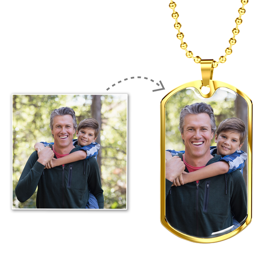 Personalized Military Dog Tag Necklace - Gift For Dad - Amour Pendants